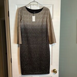 Elegant Black and Gold Chevron Dress